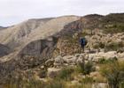 Hiker along McKittrick Canyon along the GRT.