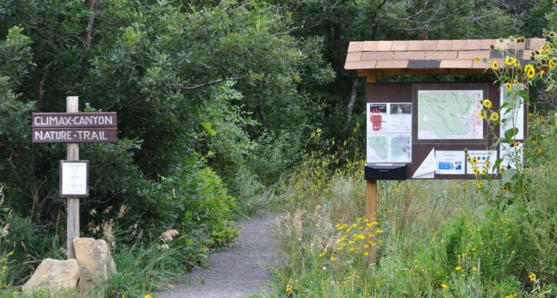 Climax Canyon Nature Trail Trail head. Photo by Tim Keller