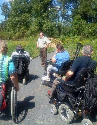 Refuge manager Andrew French gives a tour of the Fort River Birding and Nature Trail.