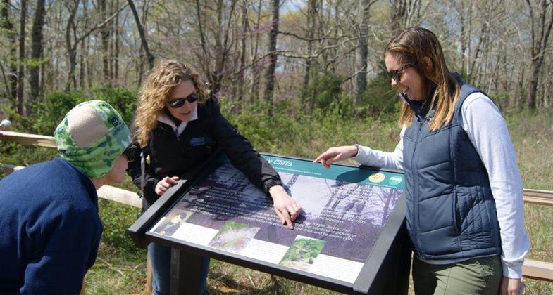 Interpretive sign and map.