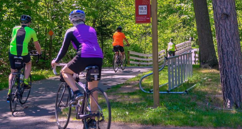 Biking on the HOV. Photo by Boulder Junction Chamber.
