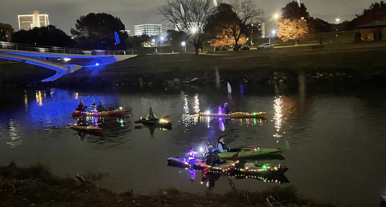 Kayak Christmas on the Trinity Clear Fork. Photo by Teresa Patterson.