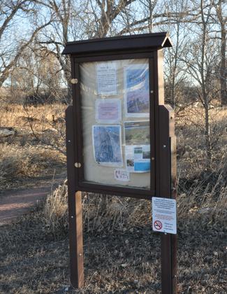 Bulletin board at the trailhead.