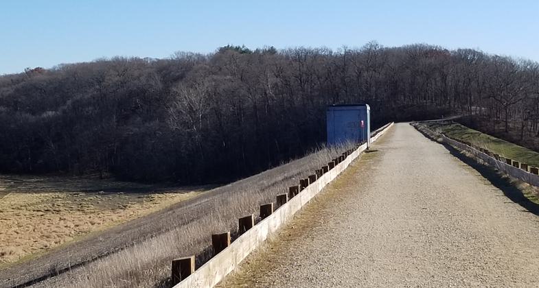 The view heading East across the dam.