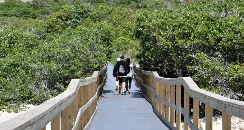Hikers on Dune Trail. Photo by Reese Lukei, Jr.