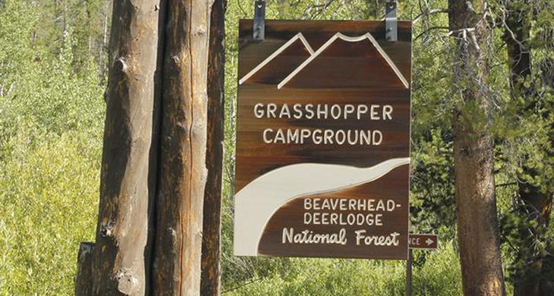 Signage at Grasshopper Campground. Photo by USFS-Beaverhead NF.