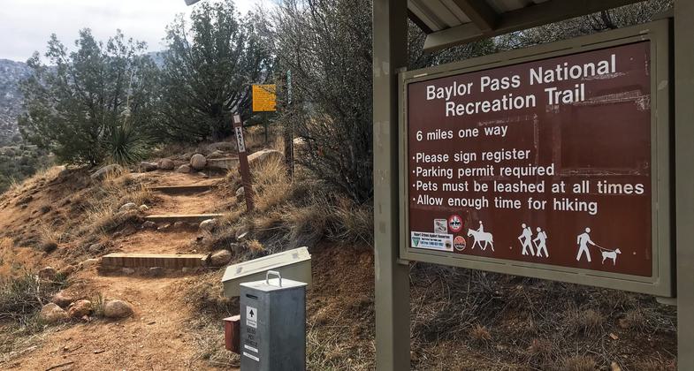 Trailhead from the east side, Aguirre Springs campground. Photo by Pam Riches.
