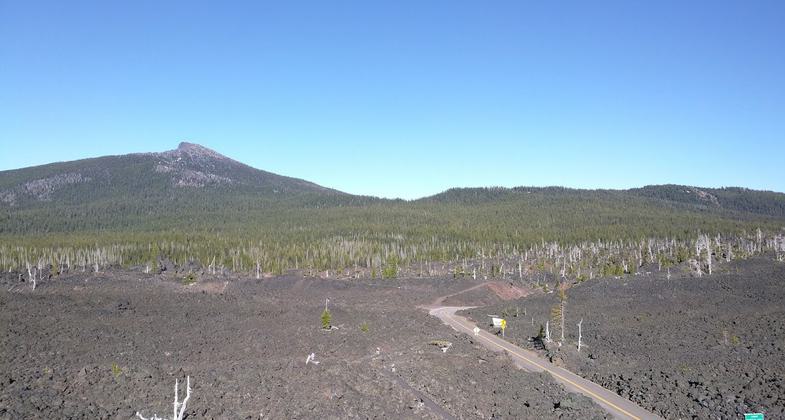 The Lava River Trail winds through a massive lava flow and features many interpretive signs. Photo by Chris Chandler.