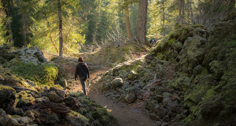 Lava fields along the trail.