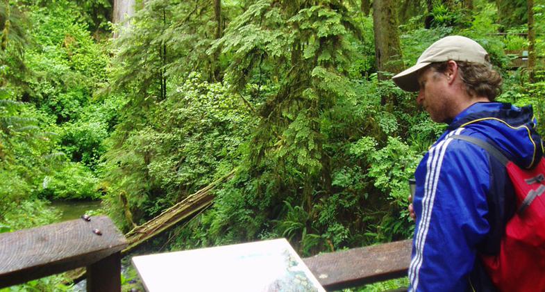 Interpretive signage on trail. Photo by USFS.