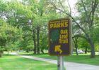 An Oak Leaf Trail sign in Lake Park. Photo by Sulfur.