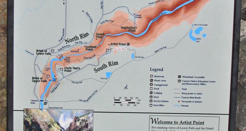 Close-up of sign, Artist's Point, Yellowstone National Park. Photo by Valerie A. Russo.