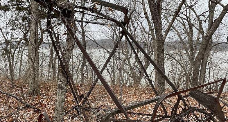 Old Farm Artifacts Seen From the Trail. Photo by Jared Wilson.