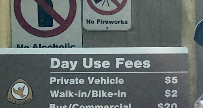 Dogs permitted on trail, no dogs permitted in Day Use Area. Photo by Andrew McDonagh.