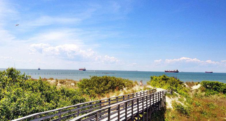 First Landing State Park looking towards Chesapeake Bay entrance. Photo by David Broad.