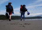On the beach at the end of the Cape Alava National Recreation Trail in Washington state.