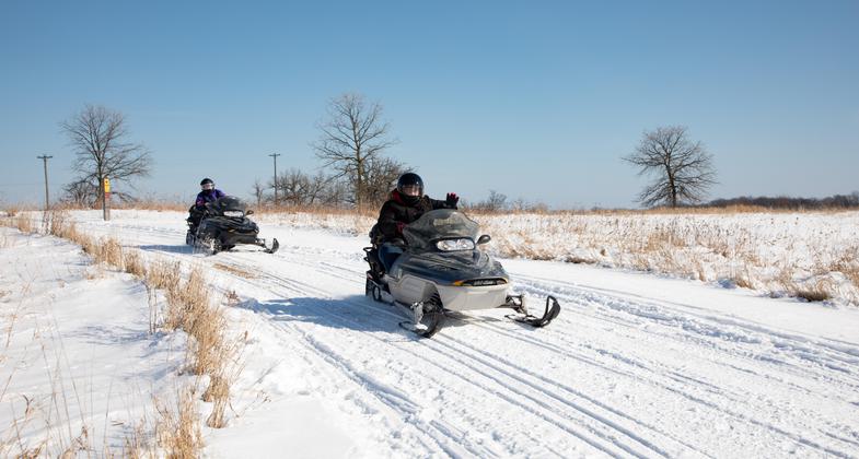 2025 Photo Contest Winner - Snowmobiling Category. Photo by Justine Neslund