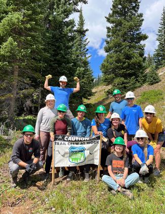 Friends of the Dillon Ranger District volunteers working on the Wheeler Trail in Breckenridge, CO. Photo by Lizzie Morrison.