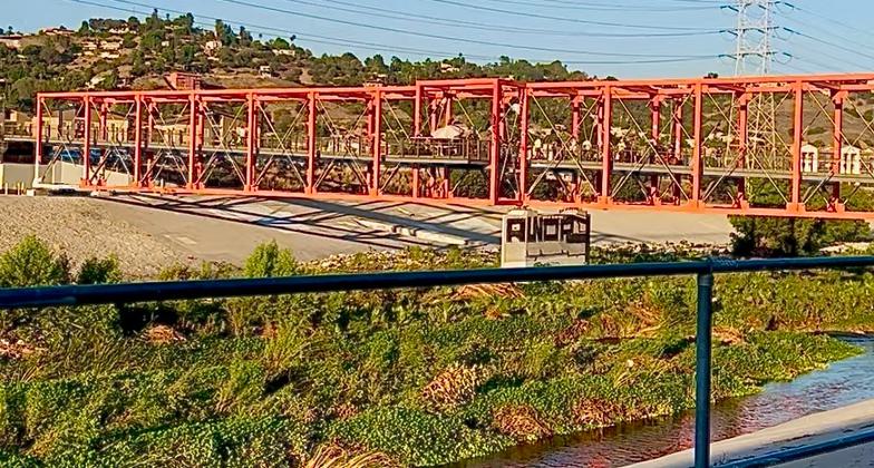 LA River Trail Entrance at Crystal Street, Facing.