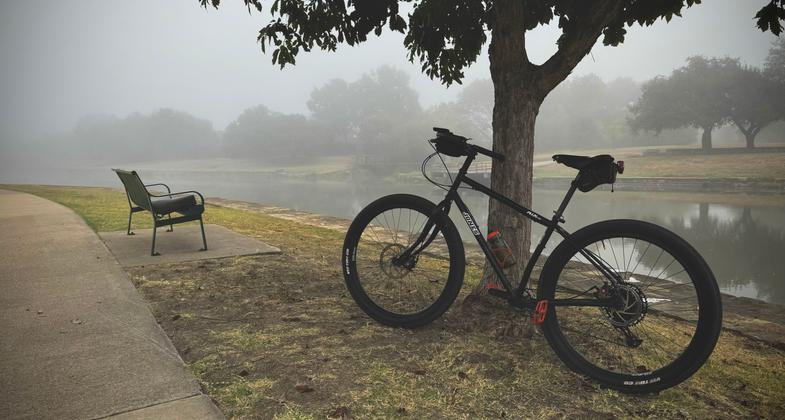 Foggy mornings and quiet rides – serenity on two wheels. Photo by Don Wendell