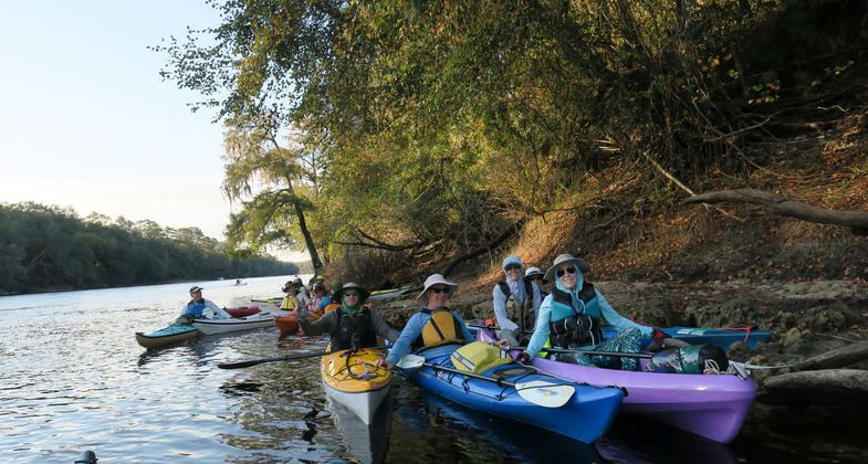 Paddlers along the Suwannee River Wilderness Trail. Photo by Doug Alderson. Photo by Doug Alderson, Office of Greenways and Trails