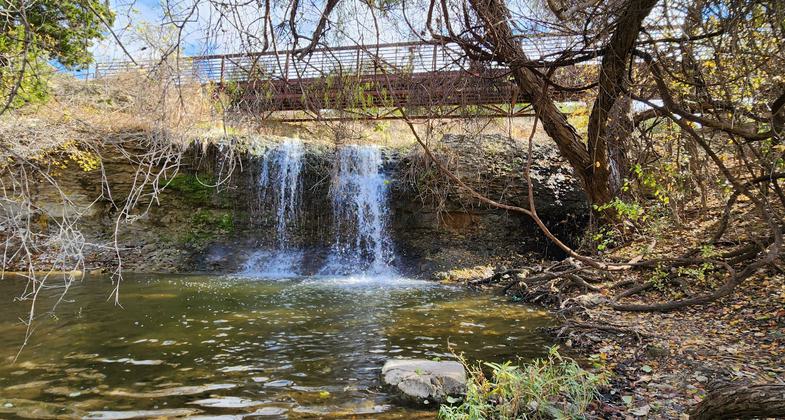 Near the beginning of the trail there is a waterfall that you can sit by or walk over. Photo by Ciera Lanier.